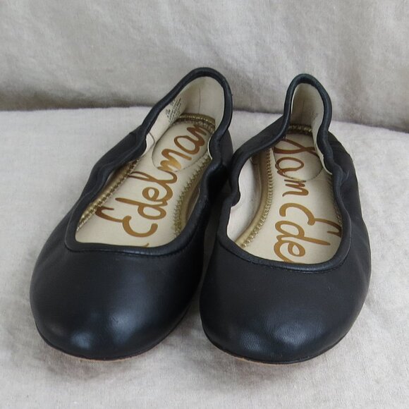 Sam Edelman 'Fritz' Leather Ballet Flats SIZE 5.5 Black - Picture 1 of 10